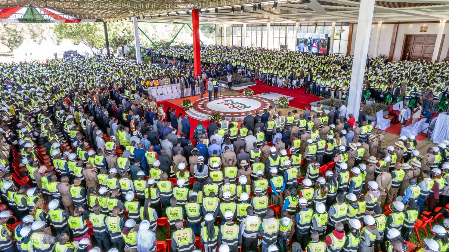 File image of Affordable Housing Interns at State House, Nairobi.